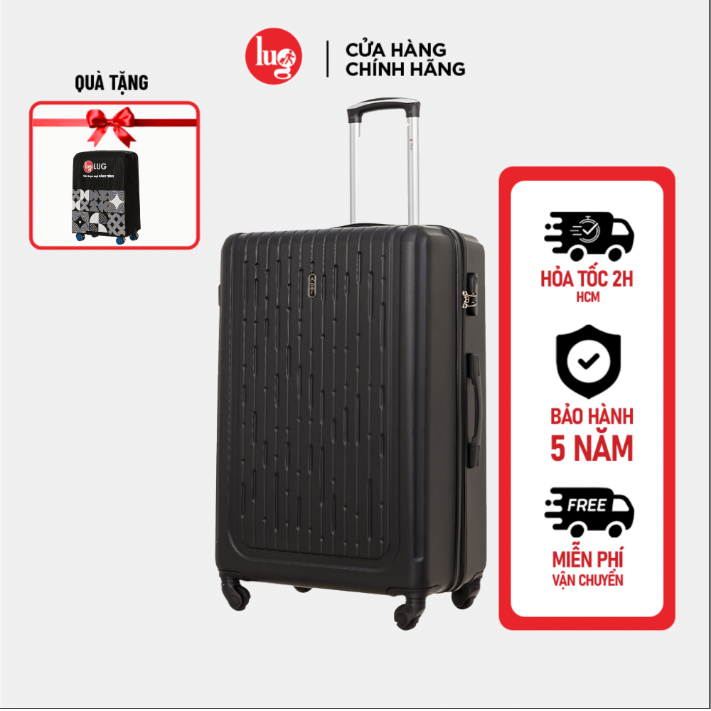 Vali Nhựa Lug Aber S20S24S28 Mhl010 Nhựa Abs Hạn Chế Trầy Xước, Khóa Số Bảo Mật An Toàn - 28 - Black