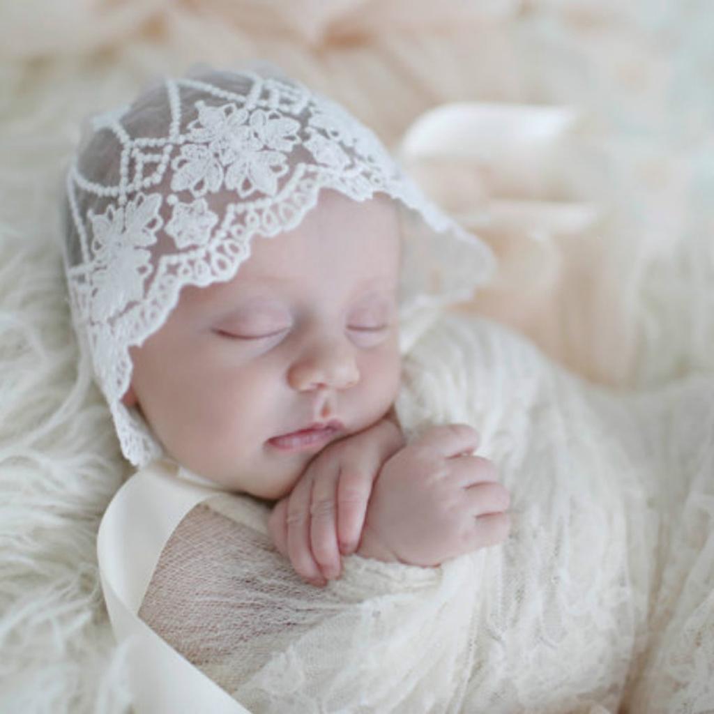 Baby Girls Lace Floral Jumpsuit Hat Photo Photography Props Lace Cap