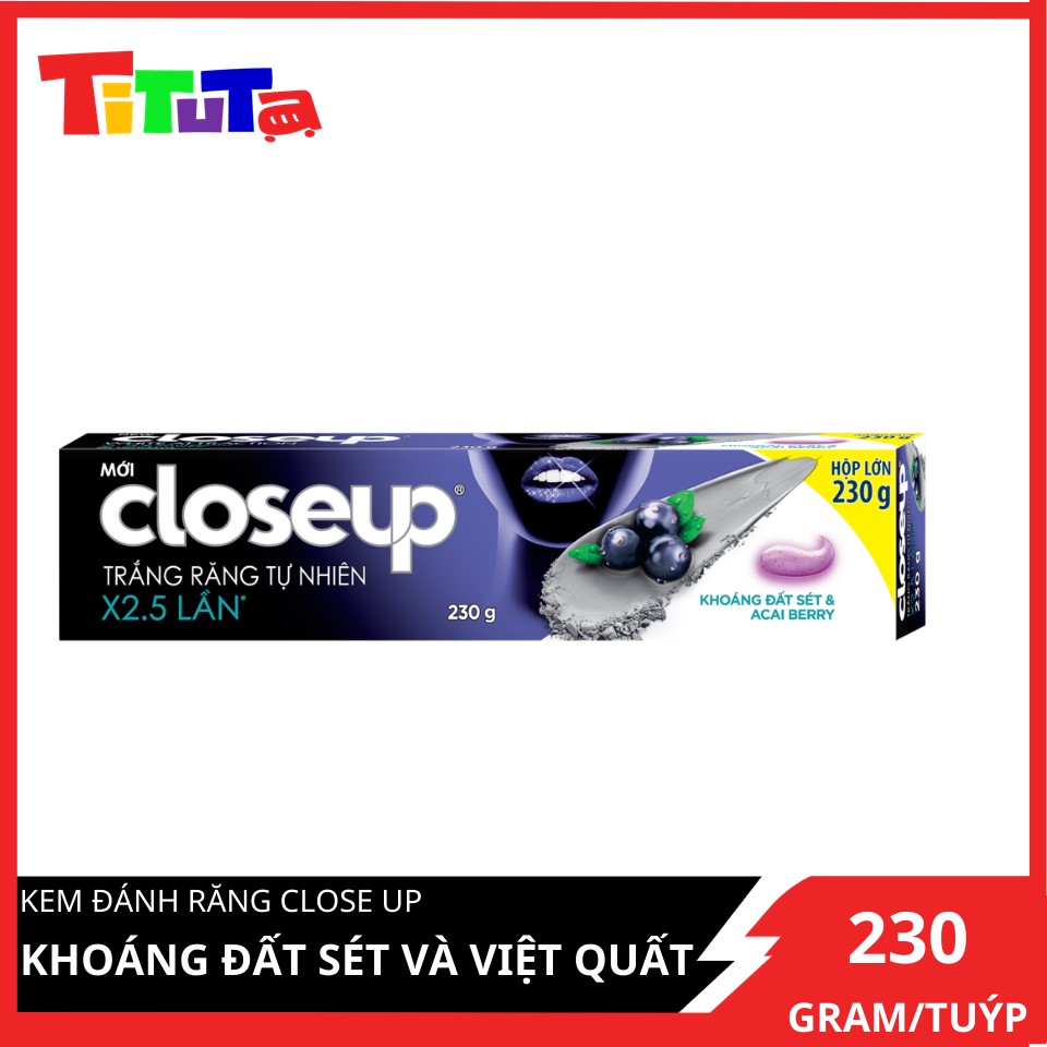 Kem đánh răng Close up Khoáng đất sét và Việt quất 230g