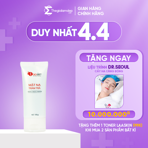 Mặt nạ tràm trà hỗ trợ giảm viêm, sưng, ngăn mụn, giúp làn da trở nên trắng hồng và dưỡng ẩm da mịn mạng Laaskin 50g