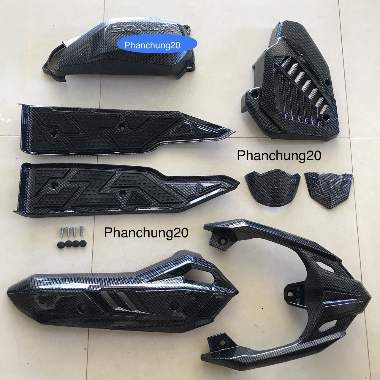 COMBO ỐP PHỤ KIỆN TRANG TRÍ DÙNG CHO XE AIR BLADE 2020 2021 - 125 150cc CACBON