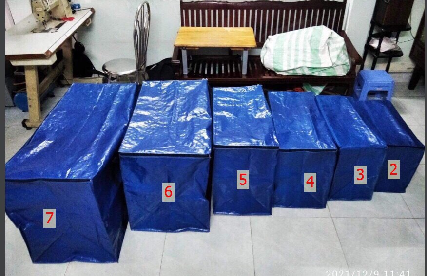 TÚI BẠC TÚ PHƯƠNG MÀU XANH CAM - Túi đựng đồ chuyển nhà đựng tới 50kg