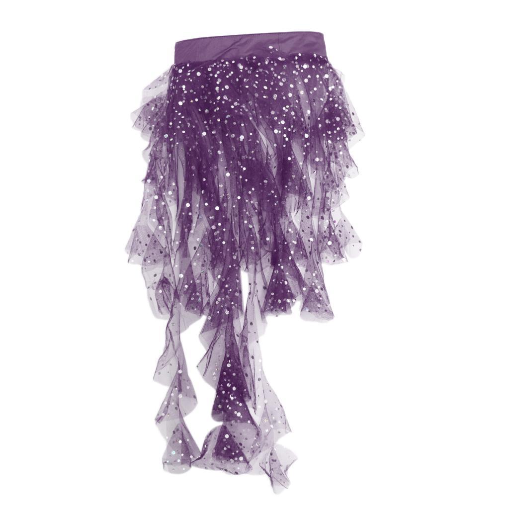 Chiffon Sequins Belly Dance Hip Scarf Net Skirt Pole Dance Costumes