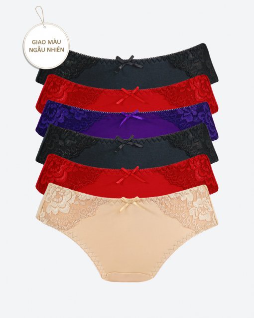 Combo 10 Quần lót nữ thun lạnh phối ren mềm mại, quyến rũ, thoáng mát