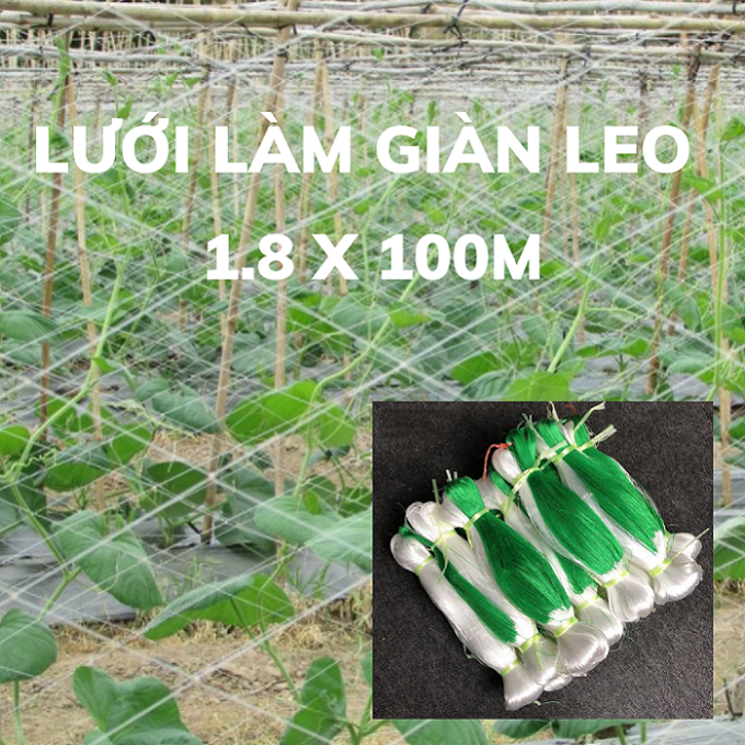 Lưới Giàn Dưa Leo Dưa Chuột 1.8 x 100m, Lưới Làm Giàn Mướp Đắng, Khổ Qua. Lưới làm giàn Đỗ, Đậu