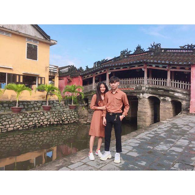 Set Áo Váy đôi FREESHIP sơ mi nam hàn quốc thiết kế cao cấp màu nâu - ÁO ĐÔI SASIN - AV192