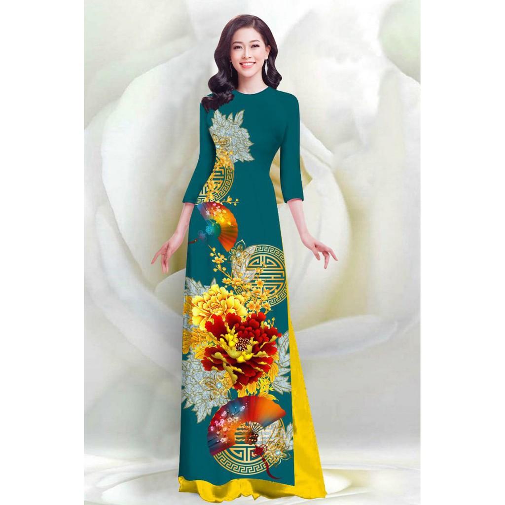 Áo Dài Họa Tiết In 4D Duyên Dáng - QA0104