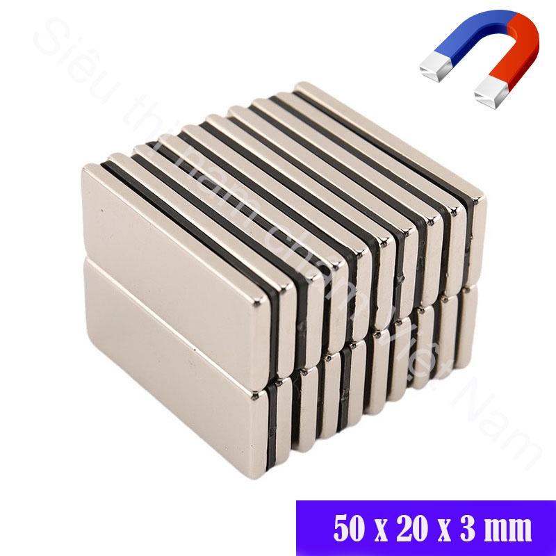 Nam châm hình chữ nhật kích thước 50x20x3mm loại nam châm vĩnh cửu
