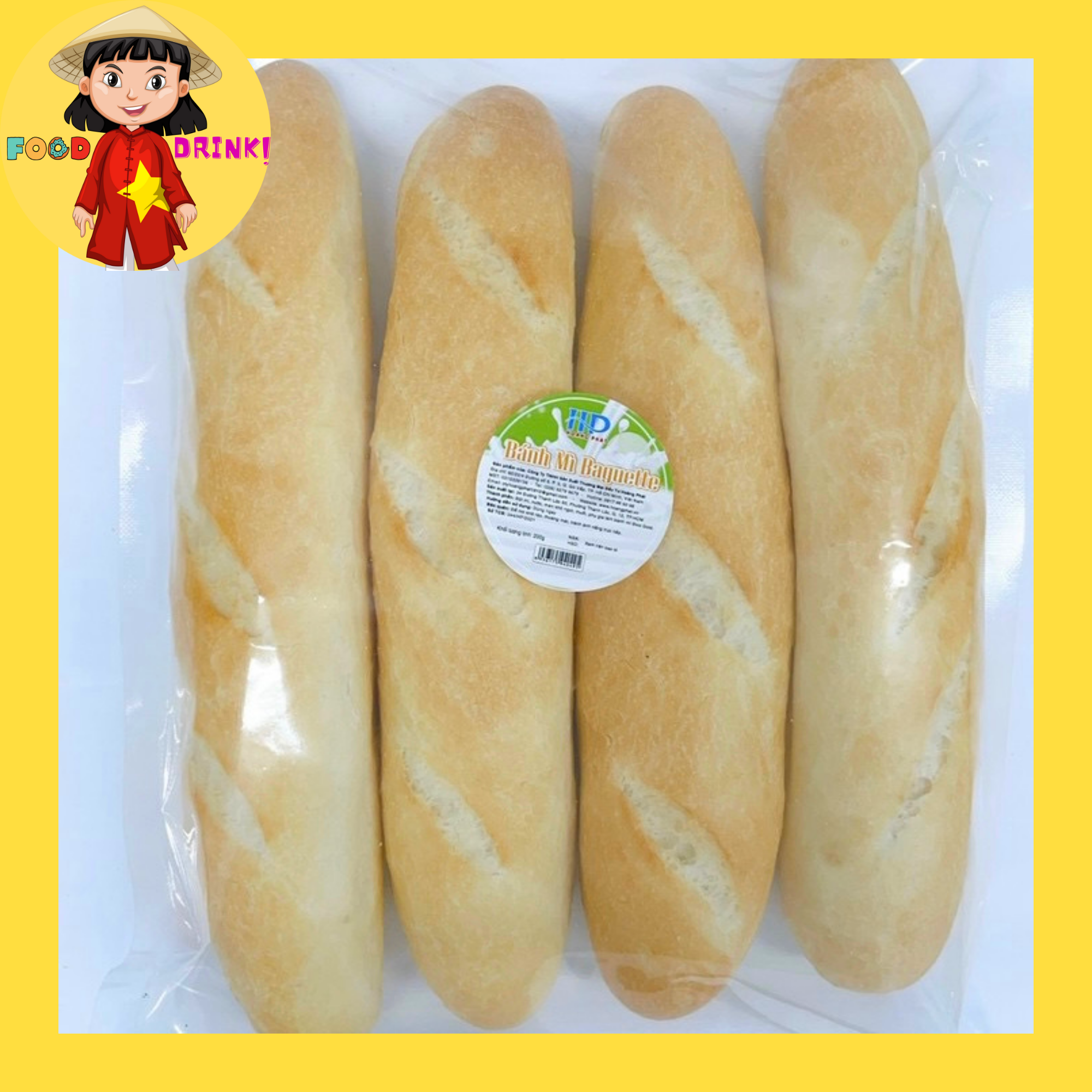 [Chỉ giao HCM] – Set Bánh Mì Tươi ăn liền đặc ruột – 4 ổ/ bịch
