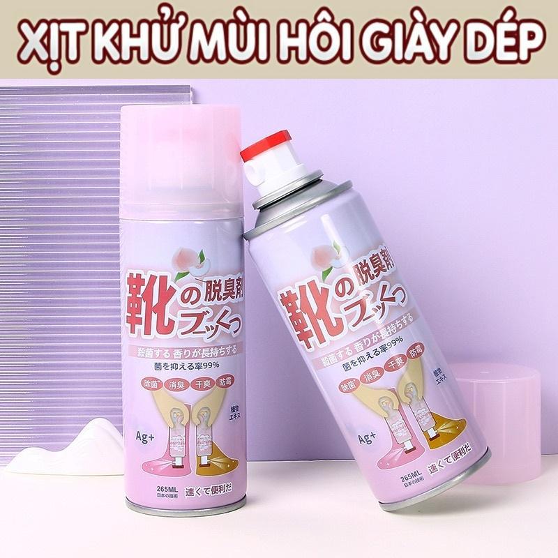 Chai Xịt Khử Mùi Giày Dép Tất Hương Đào Siêu Thơm 260ml Công Nghệ Nano Bạc - Hương Thơm Đào Tuyệt Vời, Màu Hồng Tinh Tế