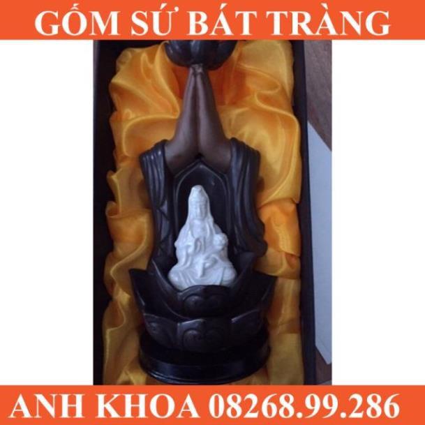 Thác đốt trầm Quan Âm liên thủ - Gốm sứ Bát Tràng Anh Khoa