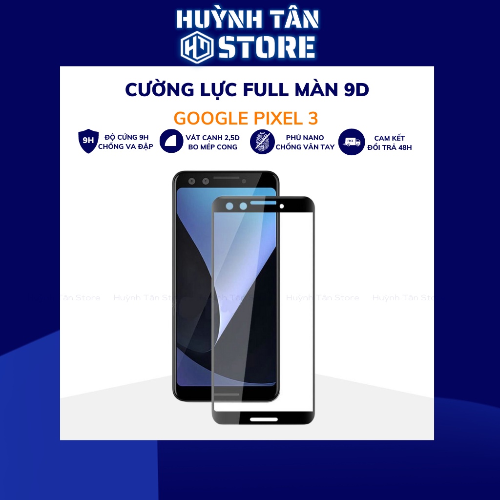 Kính cường lực Pixel 3, 3xl, 3a, 3a xl full màn 9D full keo chính hãng GOR - Hàng nhập khẩu