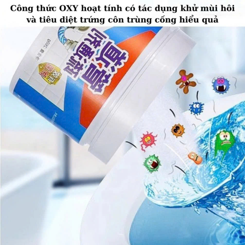 Bột thông cống cực mạnh bột thông bồn cầu, bồn rửa bát, đường ống, chai 260gram