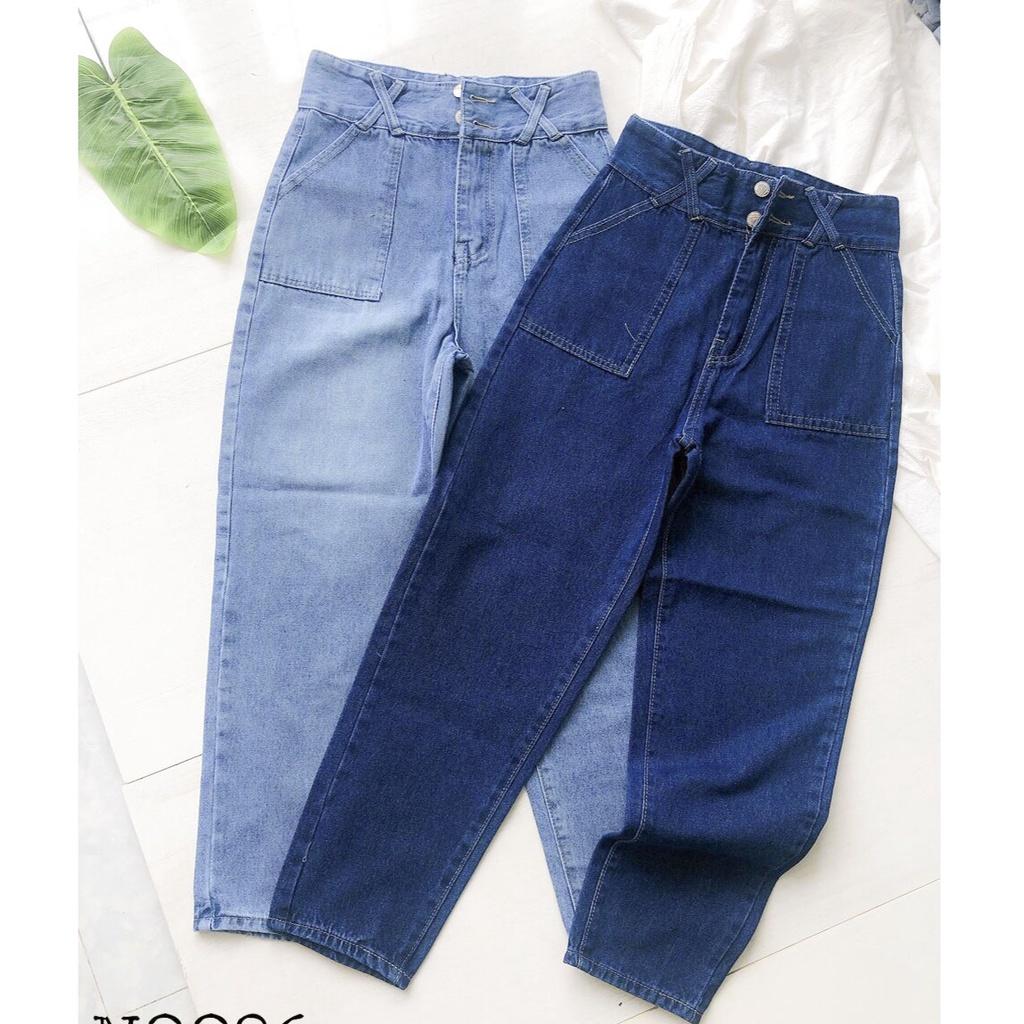 Quần bò baggy nữ, quần jean baggy nữ ,quần jeans nữ cạp cao 3 size S M L hót trean thuydieushop