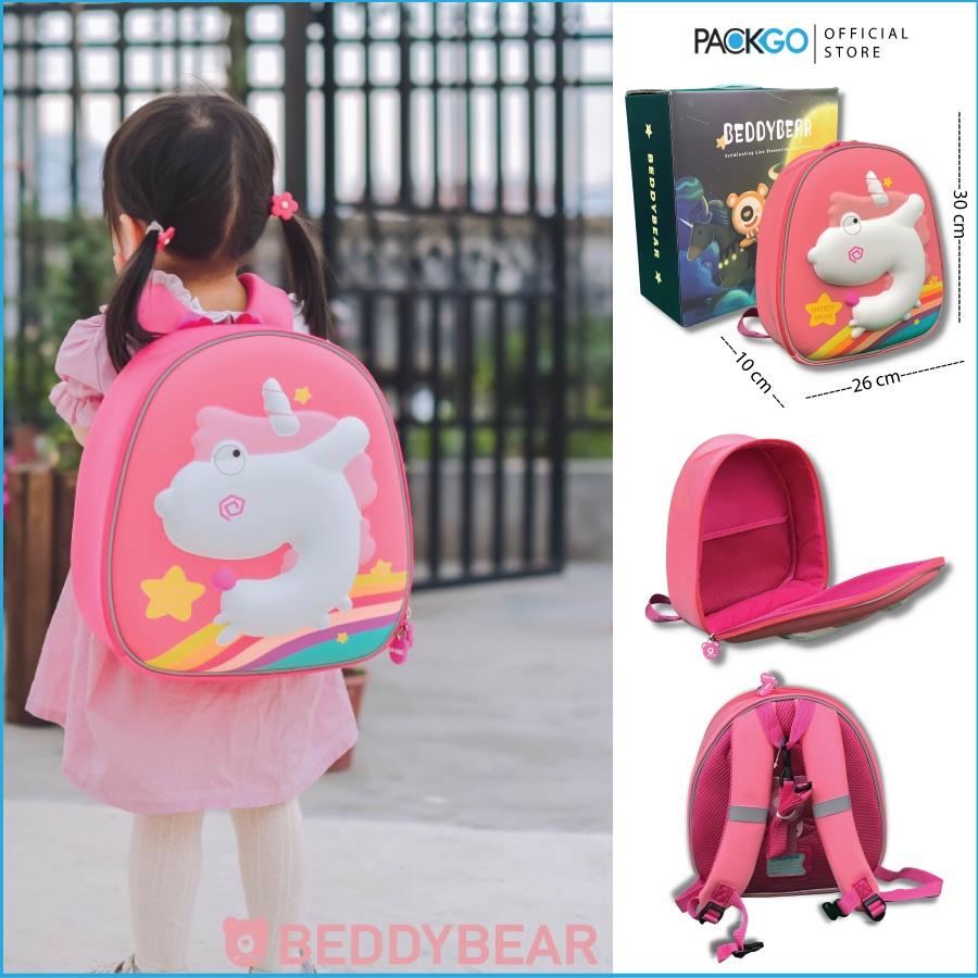 Balo Bé mẫu giáo Beddybear Phù hợp trẻ từ 02 tuổi Thương hiệu Beddy bear - Thiết kế kèm dây chống thất lạc mẫu mới - Sản phẩm bảo hành chính hãng 2 năm