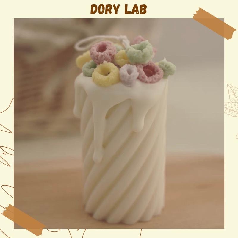 Nến Thơm Trụ Xoắn Phủ Kem Topping Handmade Hàn Quốc, Phụ Kiện Decor Chụp Ảnh - Dory Lab