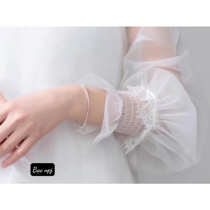Lắc Tay Xù óng ánh lấp lánh, Vòng Tay nữ Bạc Ta - Bạc npj