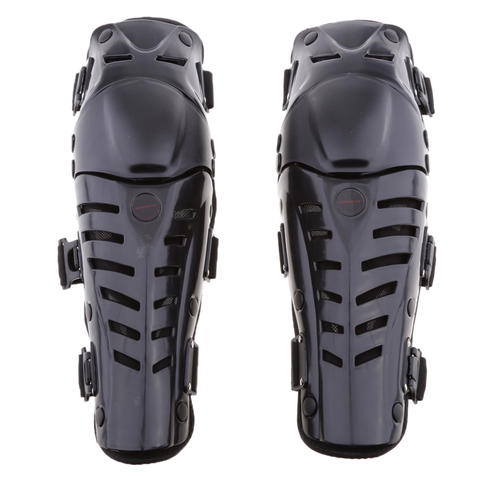 Motorcycle Motocross Racing Knee Shin Guards Pads  Protector Gear Black