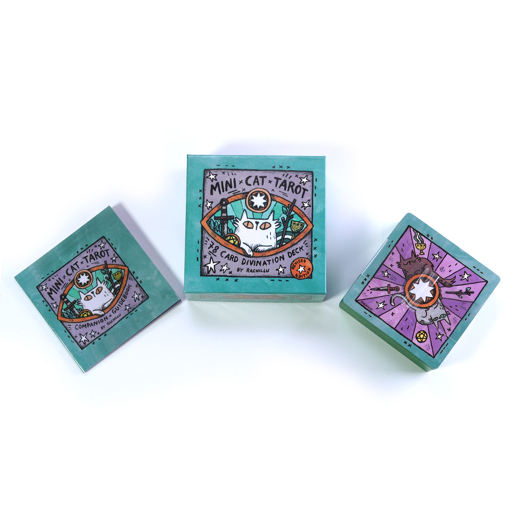 [Mạ Cạnh Size Gốc] Bộ Bài Mini Cat Tarot 78 Lá Bài Tặng Đá Thanh Tẩy