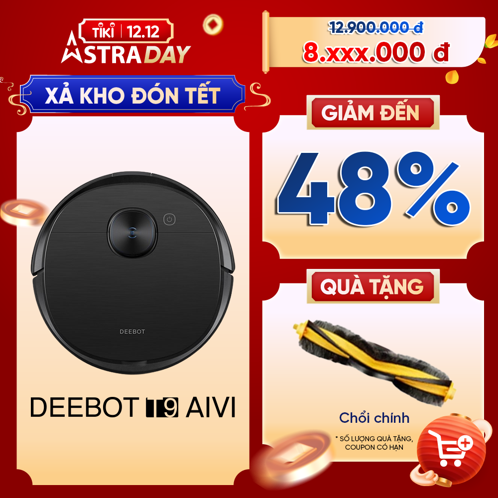 Robot hút bụi lau nhà Ecovacs Deebot Ozmo T9 aivi_Hàng nội địa chính hãng_BH 12 tháng