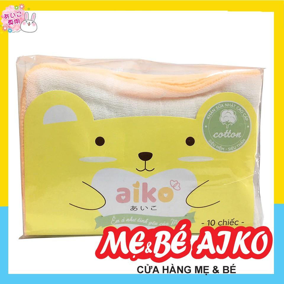 KHĂN SỮA XUẤT NHẬT 3 LỚP AIKO 25X35 (10 CÁI/TÚI) - MÀU VIỀN KHĂN NGẪU NHIÊN