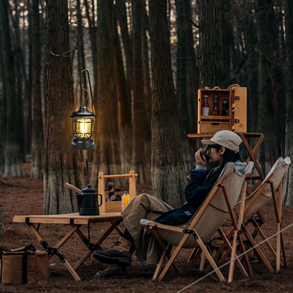 Outdoor Retro Campsite Lantern COB Camping Light Portable LED Emergency Lamp