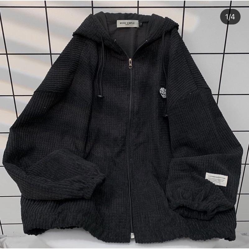 Áo Khoác Nhung Gân ViGo Form Rộng Nam Nữ Unisex