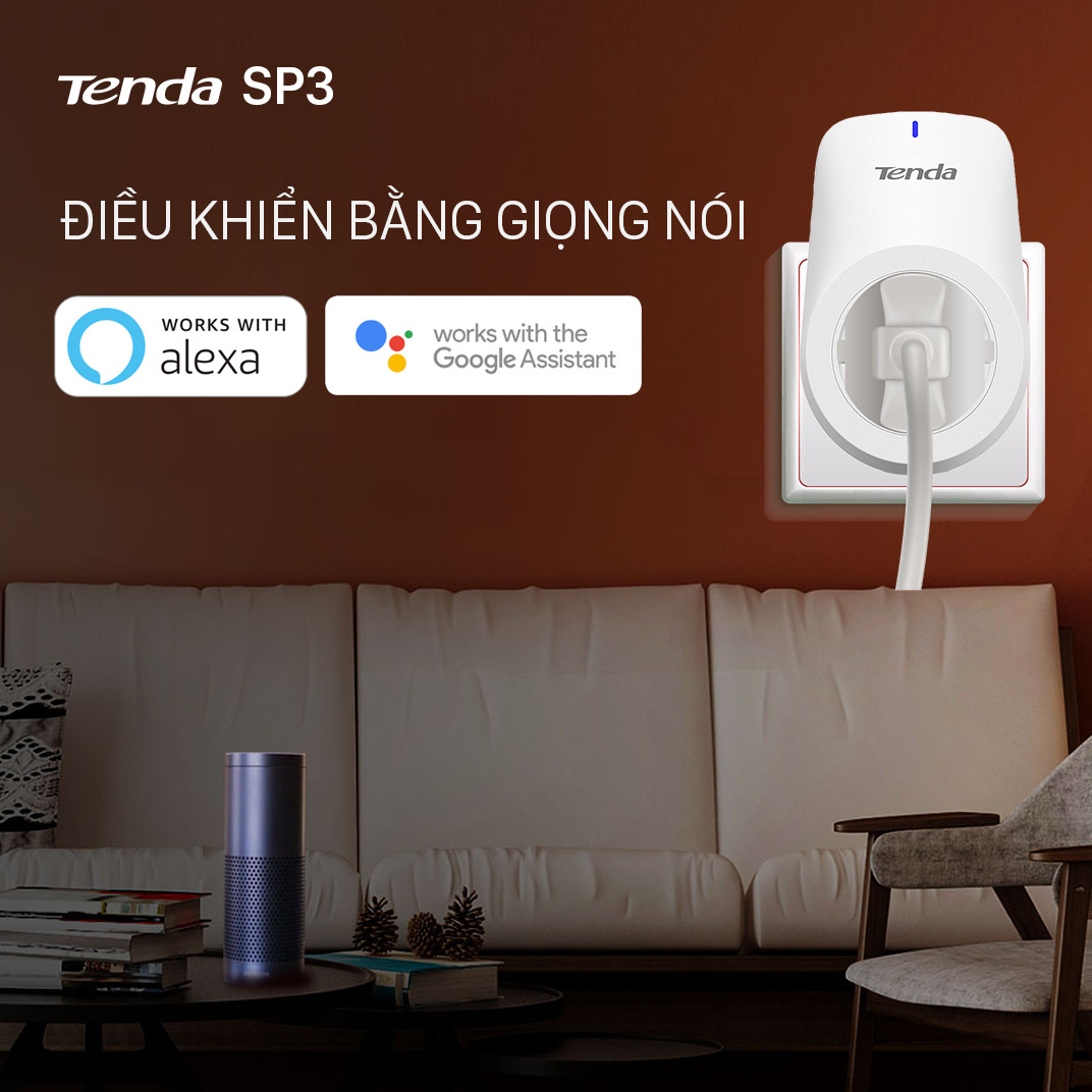 Ổ cắm điện Wi-fi thông minh điều khiển từ xa Tenda SP3 - Hàng Chính Hãng