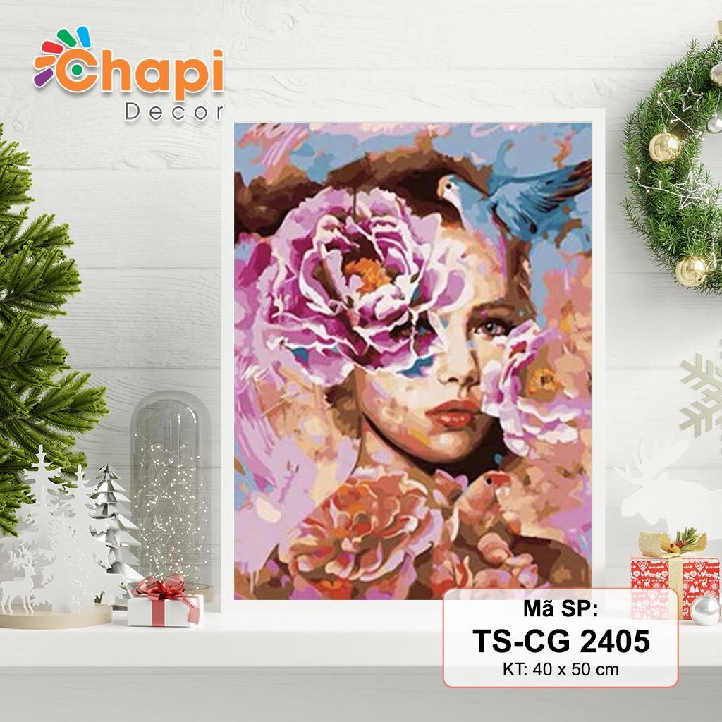 Tranh tô màu theo số Chapi Cô Gái Hoang Dã Size 40x50cm đã căng khung