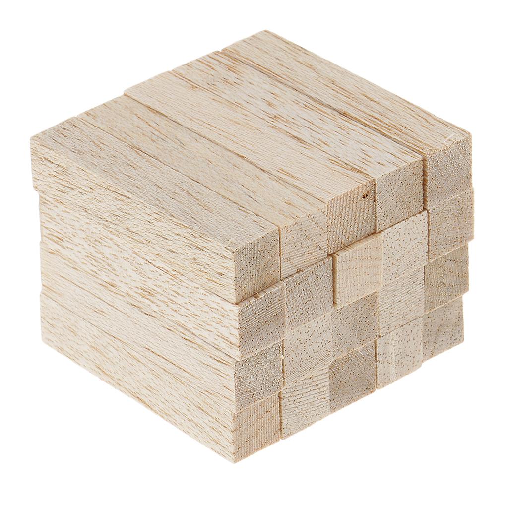 2xPine Wood Stick Unfinished Woodcraft Square Stick Dowel Rod 50mm 20 Pieces