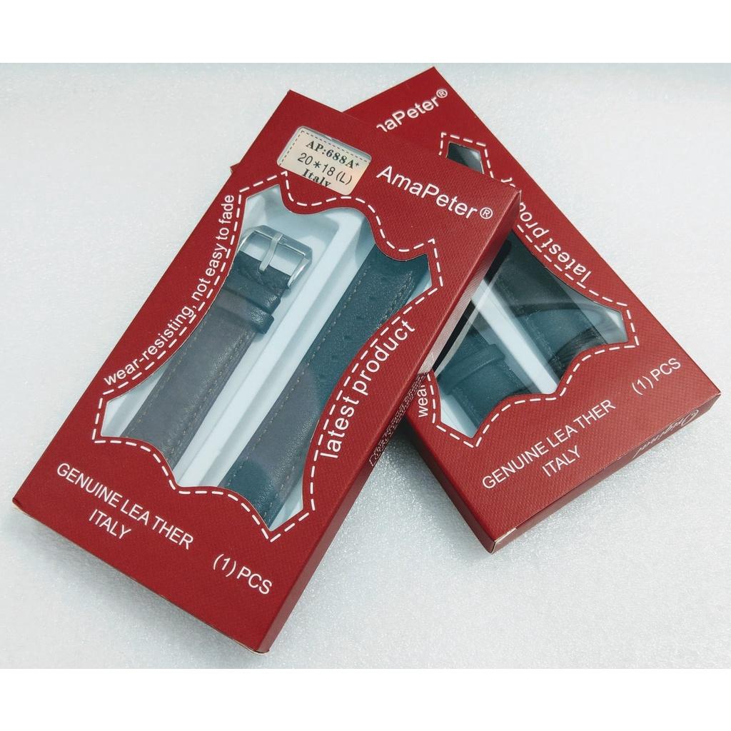 Dây Da Đồng Hồ Da Bò Italy AmaPeter Mềm mại chống thấm nước BO-36 nhiều size 12 14 16 18 20 22 24mm