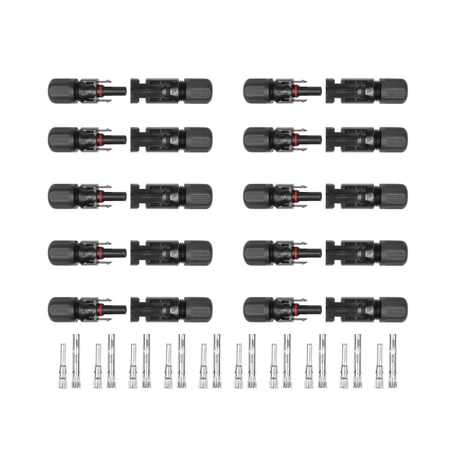 Solar Panel Connectors , Solar Panel Cable Connectors, 10 Pairs Male/Female Line  Solar Connectors for Photovoltaic Systems, Garden