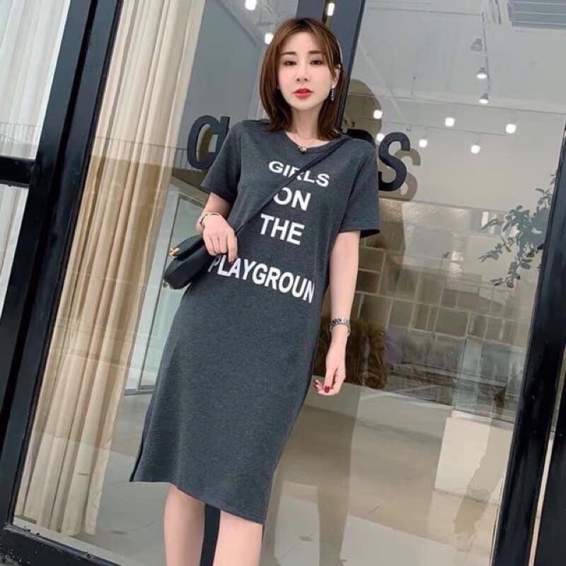 Đầm cotton dáng suông chữ GIRL sale