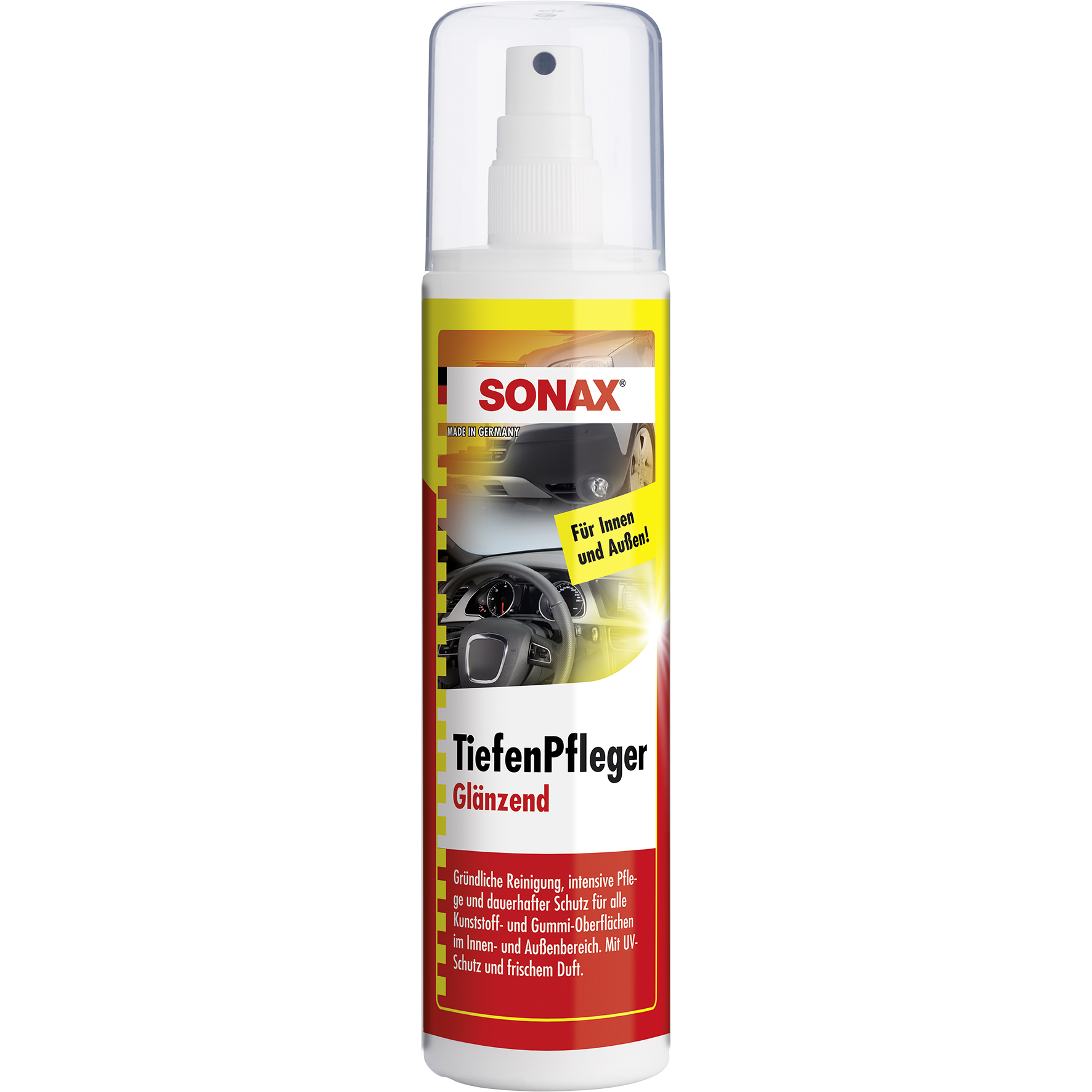 Nhũ Dịch Làm Sạch Và Bảo Quản Nhựa Trong, Ngoài Xe SONAX Trim Protectant high gloss finish 380041