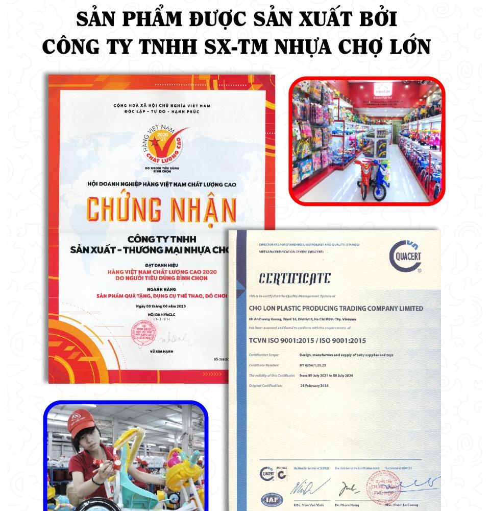 Xe Lắc Trẻ Em Đại Nhựa Chợ Lớn hình Con Bò (Có nhạc) Dành Cho Bé Từ 2 - 4 Tuổi - M1904B-X3B