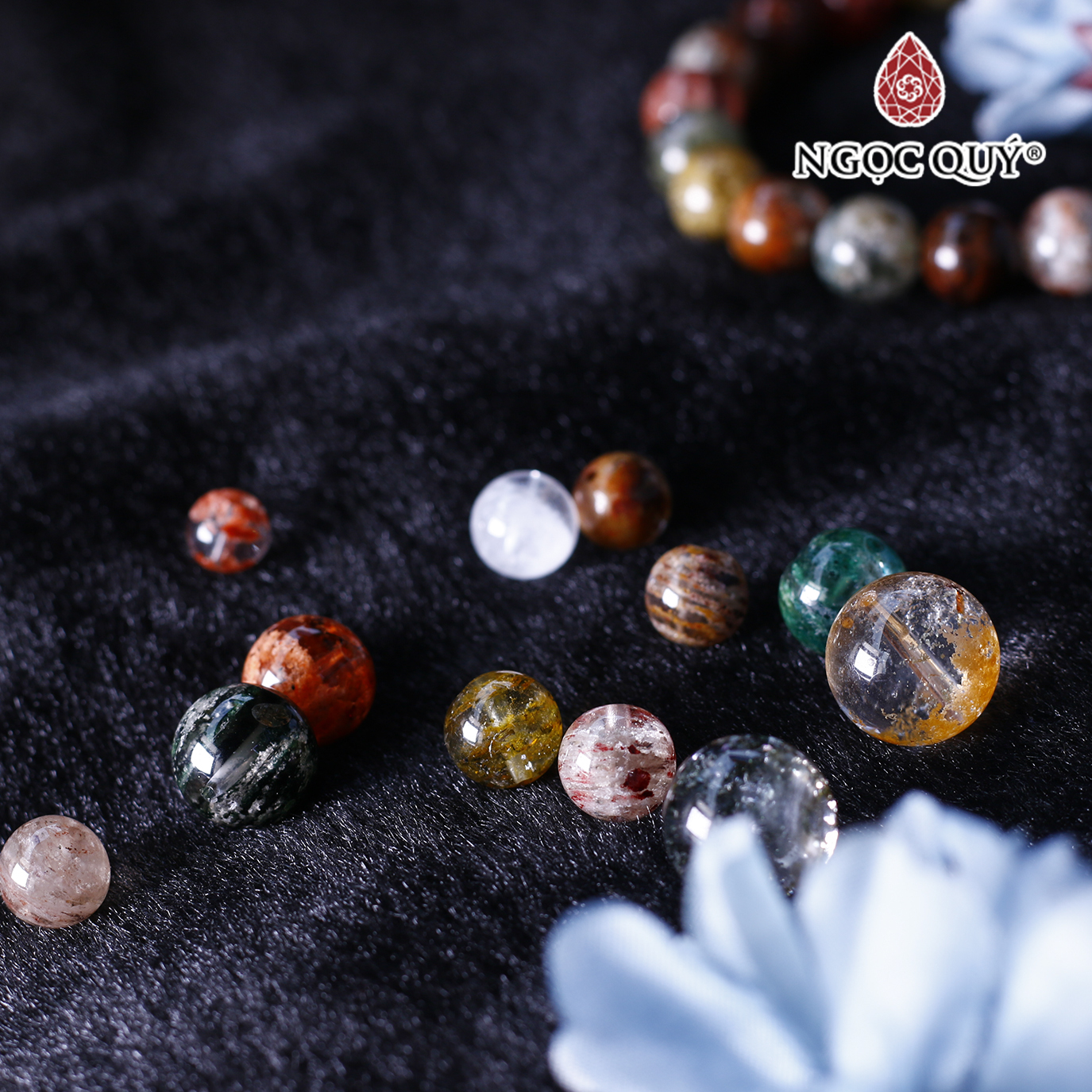 Hạt lẻ đá thạch anh ưu linh đa sắc - Ngọc Quý Gemstones