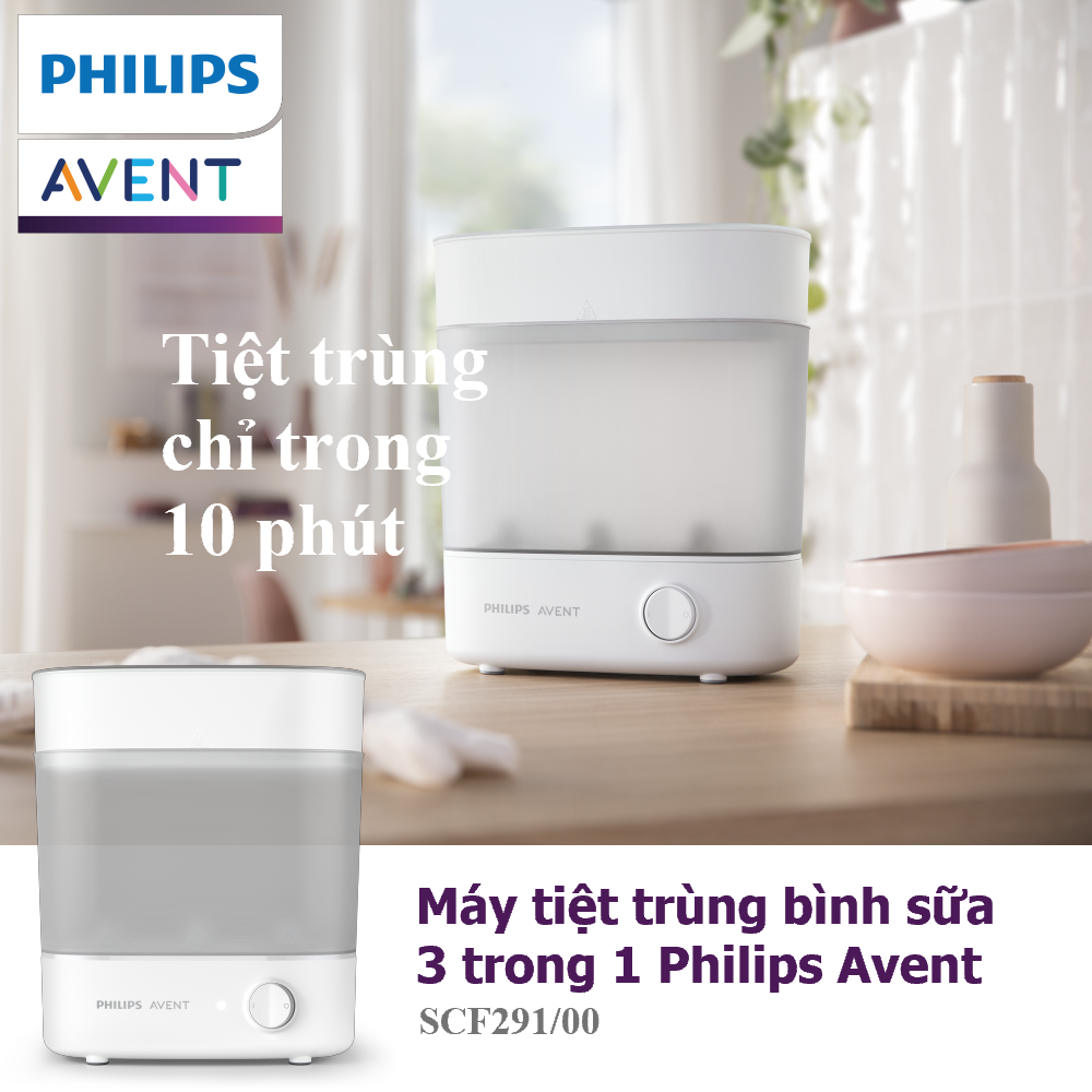 Máy tiệt trùng bình sữa 3 trong 1 Philips Avent Starlight SCF291/00