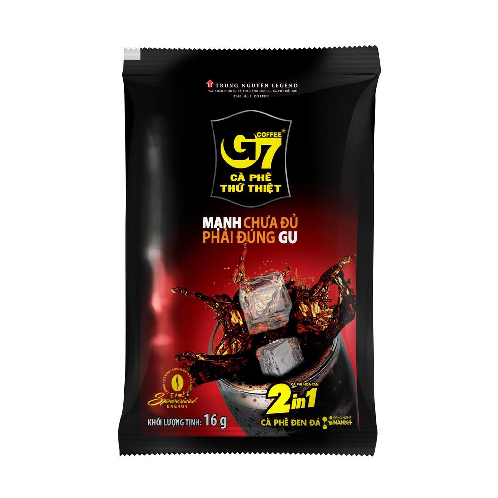 Cà Phê G7 2in1 Trung Nguyên Legend - Hòa Tan Đen (có đường) - Hộp 15 gói