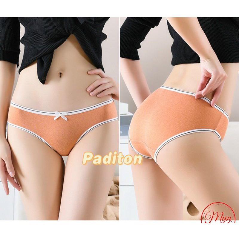 QUẦN LÓT COTTON CẠP ĐEN TRẮNG ĐÍNh NƠ SIêU XInh