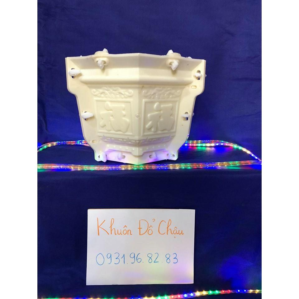 Khuôn chậu ABS lục giác rộng 25cm có lòng trong