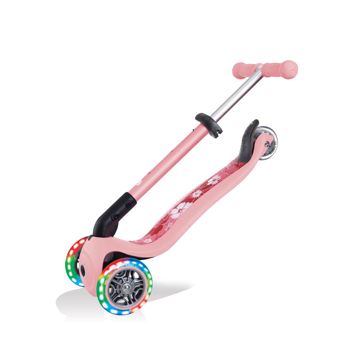 Xe Trượt Scooter 3 Bánh Gấp Gọn Có Bánh Xe Phát Sáng Globber Junior Fantasy Cho Trẻ Em Từ 2 Đến 6 Tuổi - Hồng Pastel Có Họa Tiết