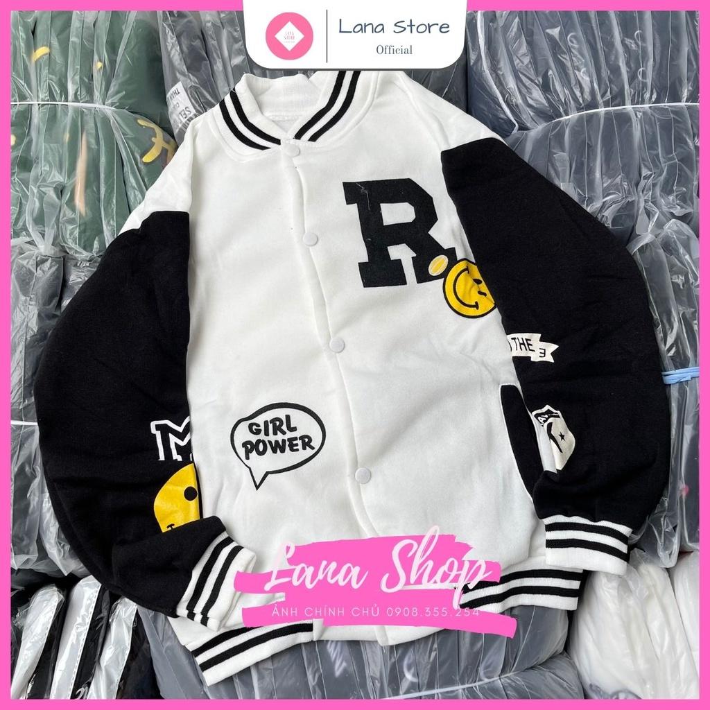 Áo Khoác Bomber Varsity Jacket in chữ R Girl Power cá tính form Unisex