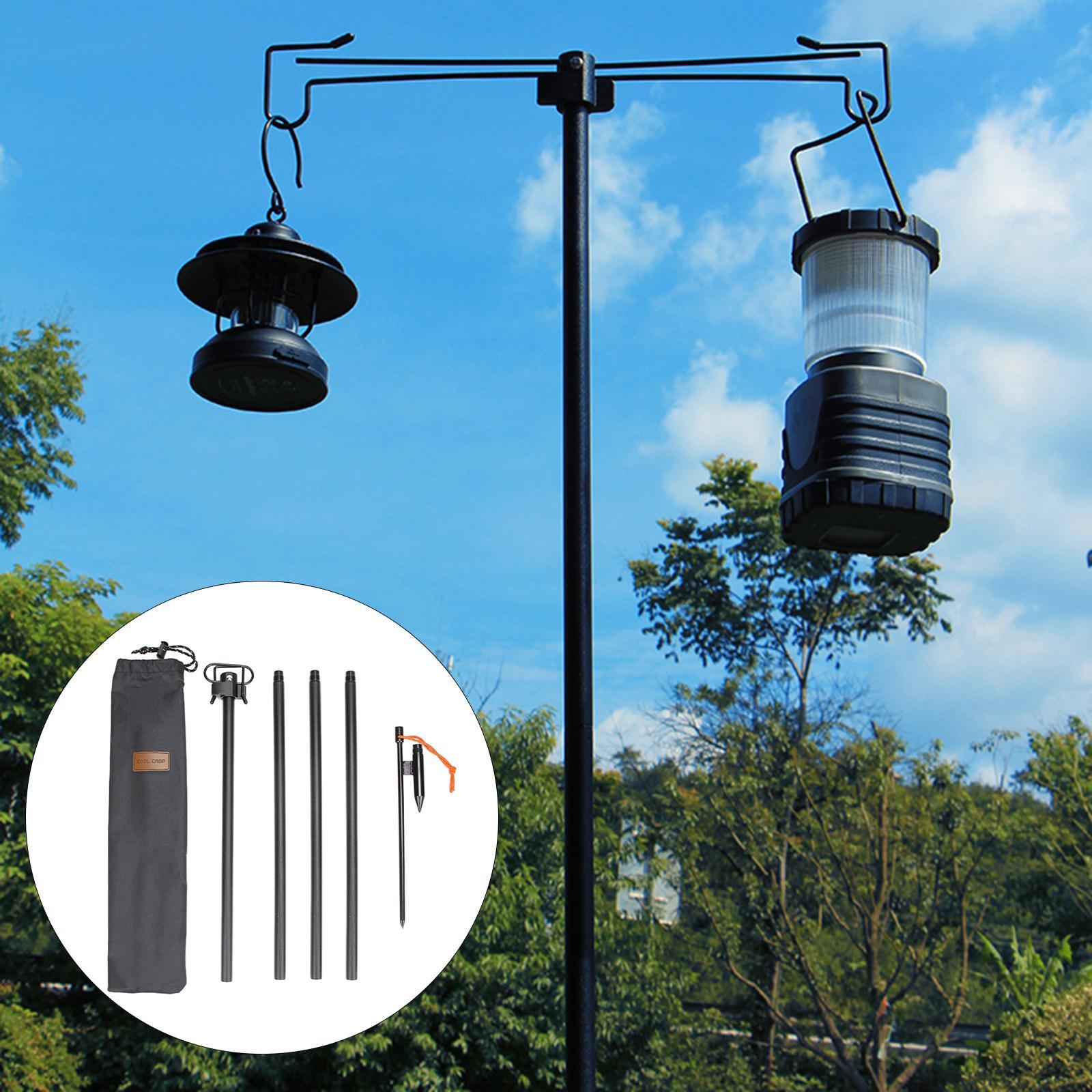 Camping Lantern Stand Foldable Aluminum Alloy Hanger for Picnic BBQ Camping