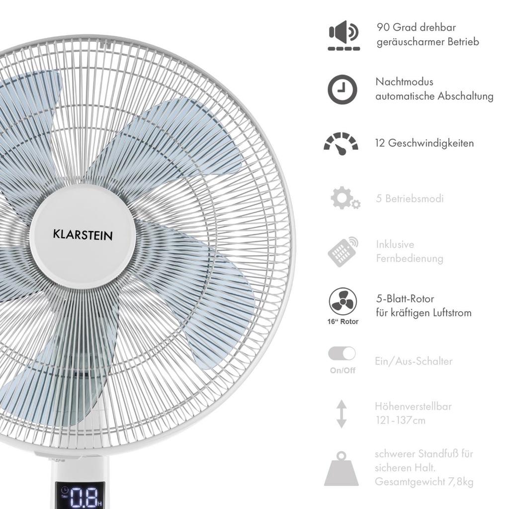 Quạt Cây 5 Cánh Klarstein Silent Storm Stand, Công Suất 35W, Độ Ồn Thấp, Nhập Đức, BH 12 Tháng