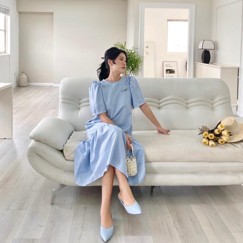 LISA DRESS Đầm suông tay phồng nhũ