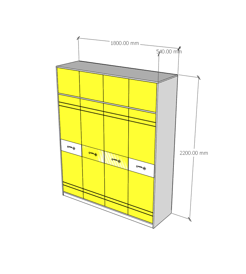 TAKO, Tủ quần áo 8 cửa mở , 180cm x 54cm x 220cm , TCM_141