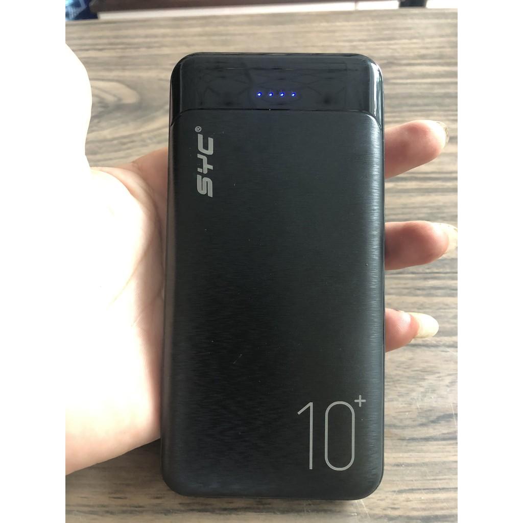 Sạc dự phòng SYC dung lượng 10000 mAh sạc nhanh Cổng USB Kép Thiết Kế Nhỏ Gọn Tiện Lợi Dành Cho Xiaomi Samsung iP - Hàng Chính Hãng