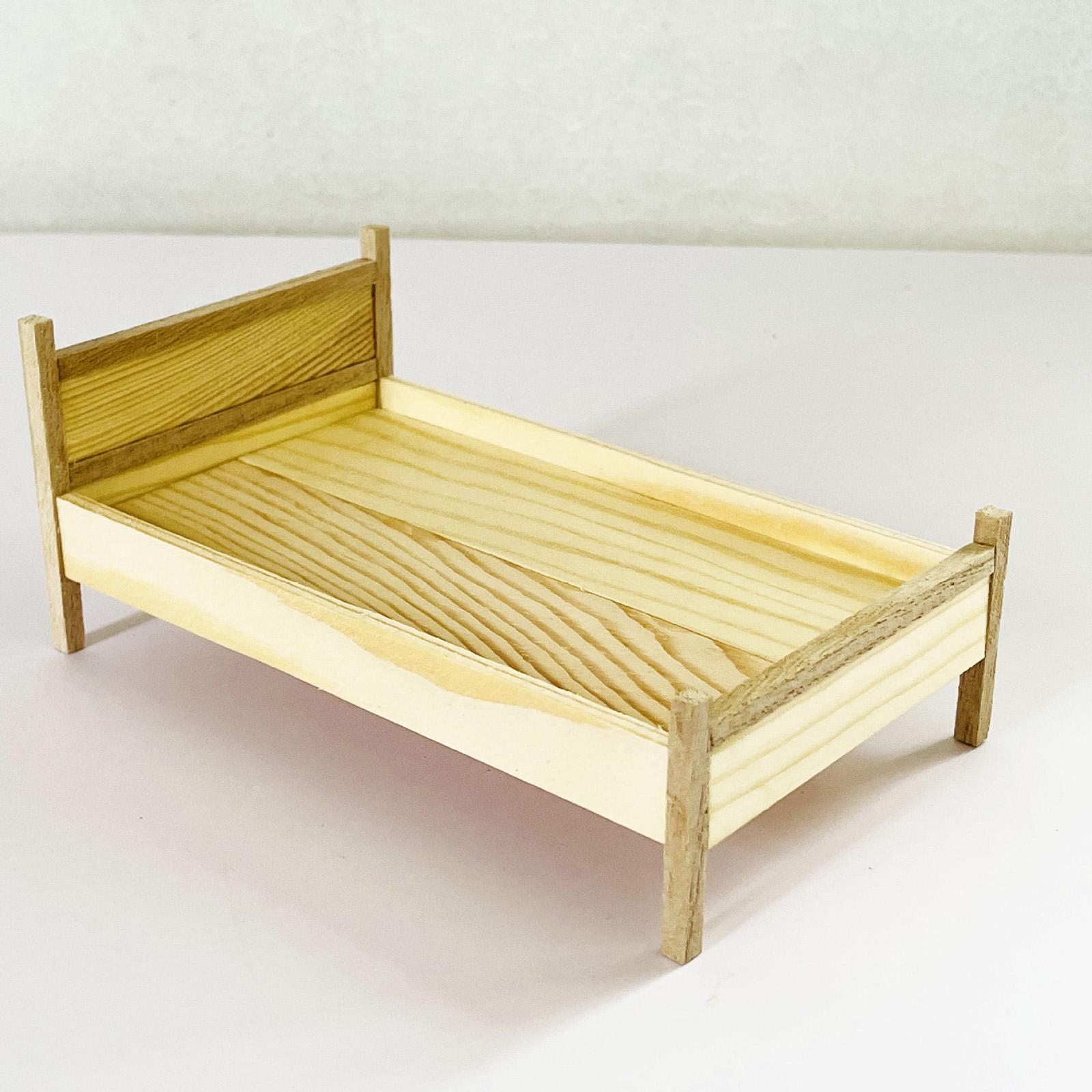 1:12 Scale Dollhouse Mini Bed Dollhouse Decoration Accessories Miniature Bed Dollhouse Miniature Bed