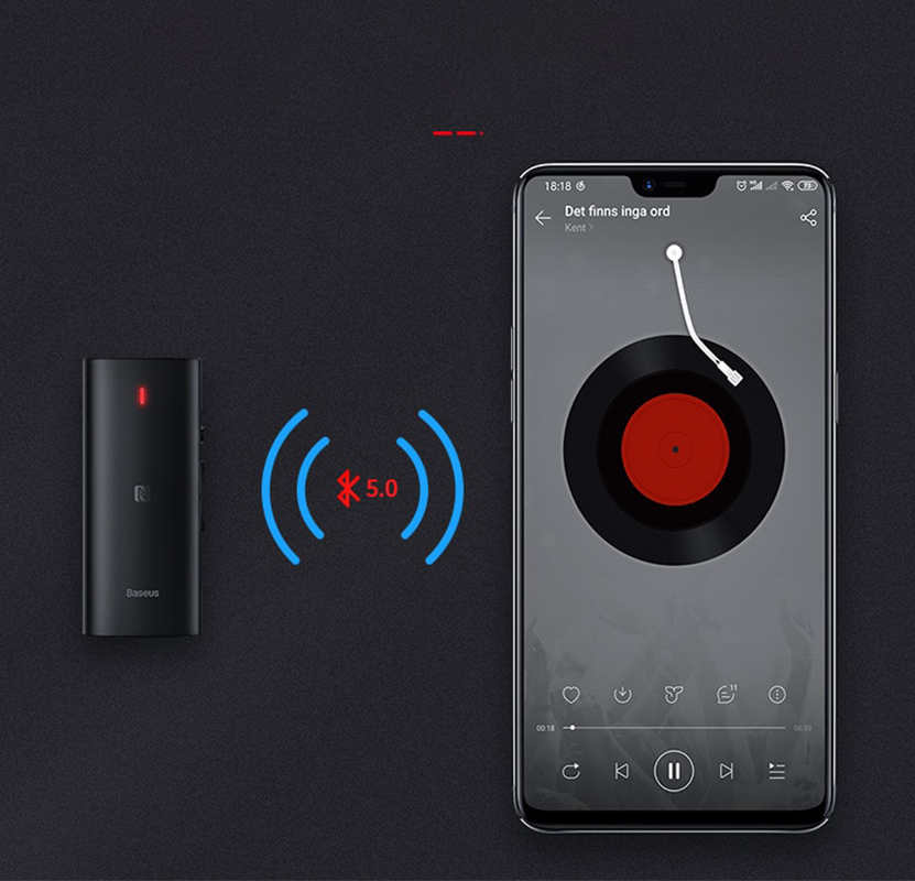 Bộ chuyển đổi Bluetooth Receiver 3D BASEUS BA03 cho tai nghe, loa, thiết bị âm thanh cắm dây-Hàng Chính Hãng