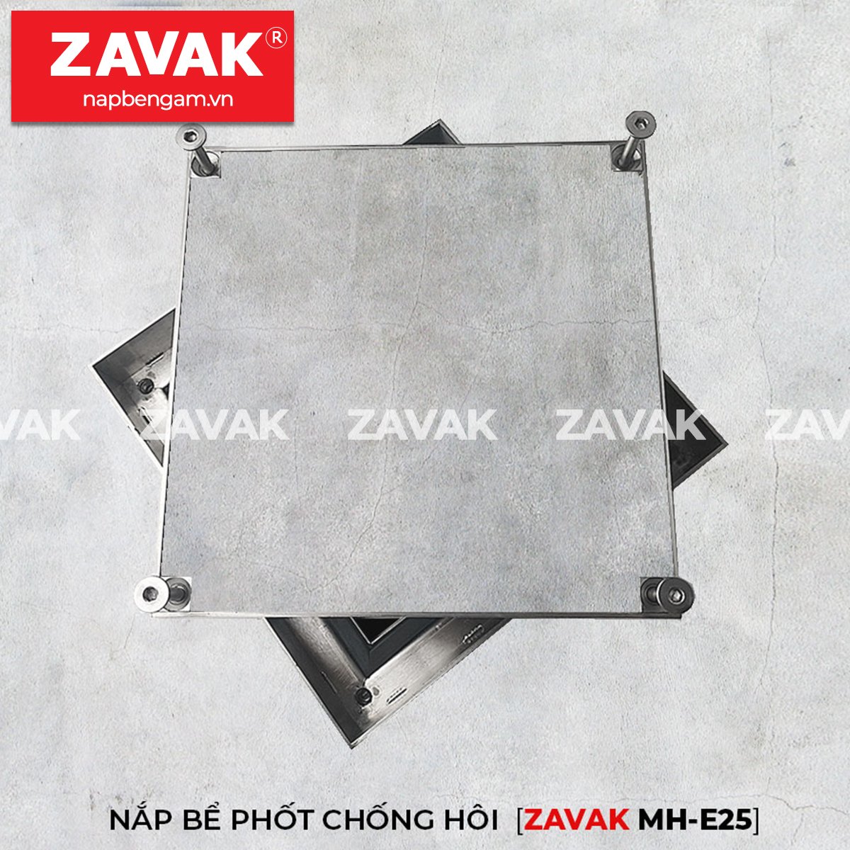 Nắp bể phốt ngăn mùi inox Zavak MHe25